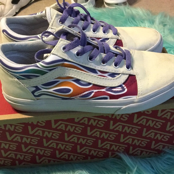 vans old skool sparkle flame